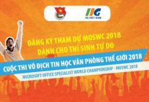 Cuộc thi Vô địch tin học Văn phòng Thế giới 2018 (Microsoft Office Specialist World Championship – MOSWC 2018)